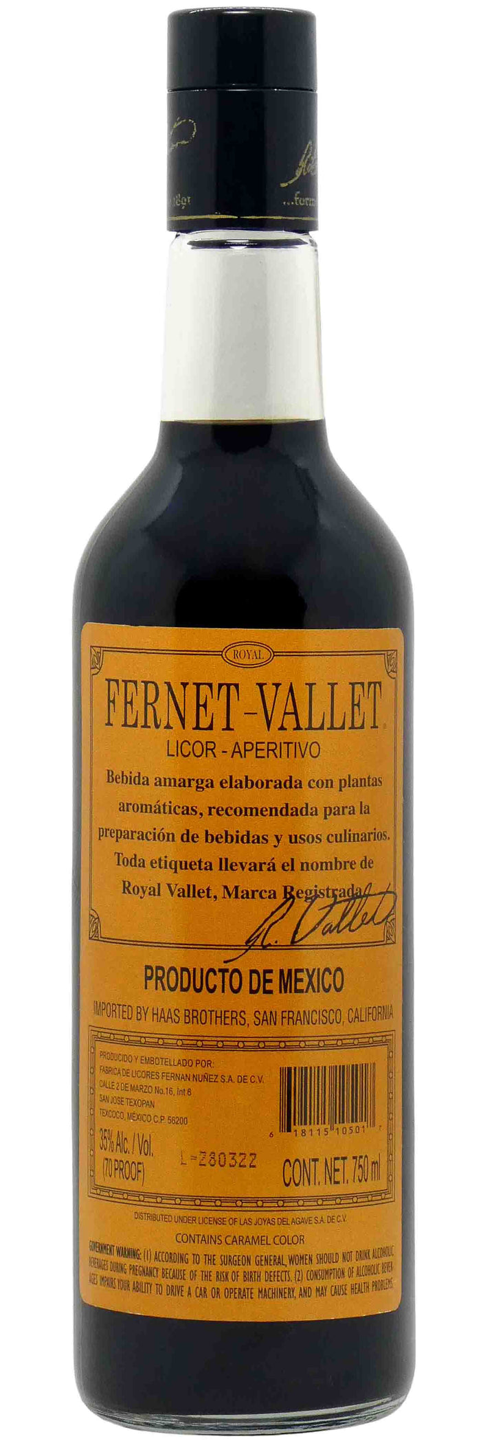 Fernet-Vallet Aperitivo Liqueur